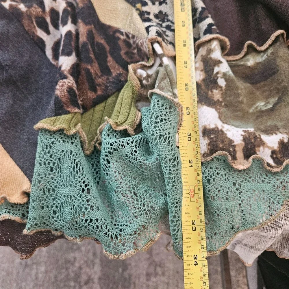 DesignbyNatalia Patchwork Animal Print Tunic Upcycle Boho Style Womens 2XL